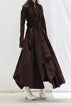 marc le bihan 2150 front pleated dress aubergine